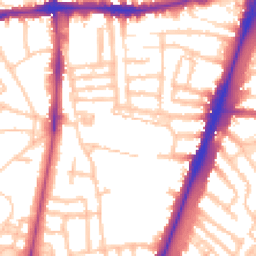 Daytime road noise heatmap for SW2 5DE