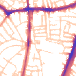 Daytime road noise heatmap for SW2 5EF