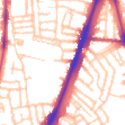 Daytime road noise heatmap for SW2 5EU