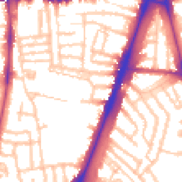 Daytime road noise heatmap for SW2 5HB