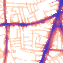 Daytime road noise heatmap for SW2 5HQ