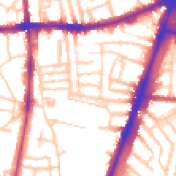 Daytime road noise heatmap for SW2 5HY