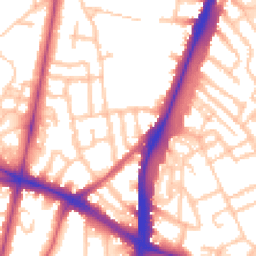 Daytime road noise heatmap for SW2 5NE