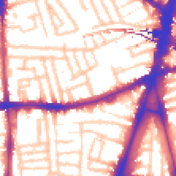 Daytime road noise heatmap for SW2 5SY