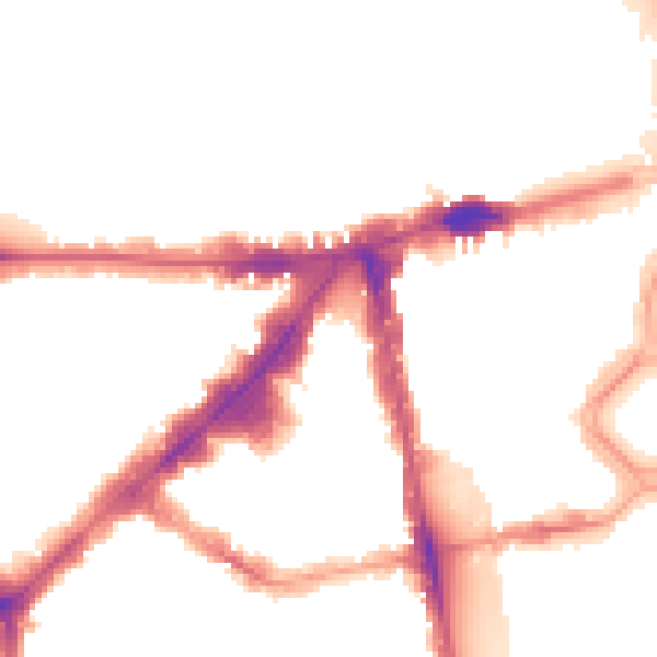 Night-time road noise heatmap for SW3 1AN