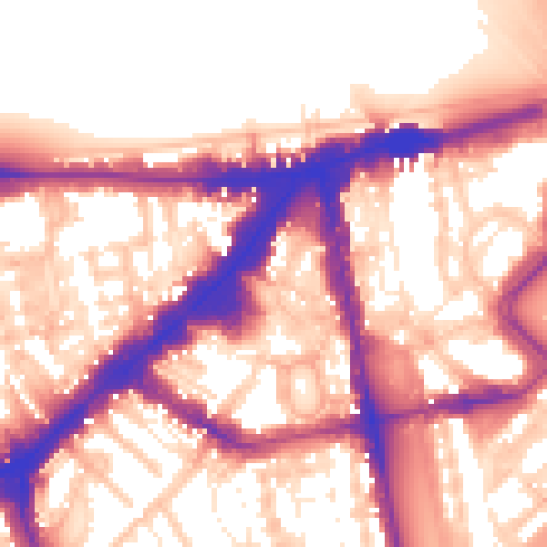 Daytime road noise heatmap for SW3 1AS