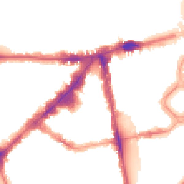 Night-time road noise heatmap for SW3 1AX