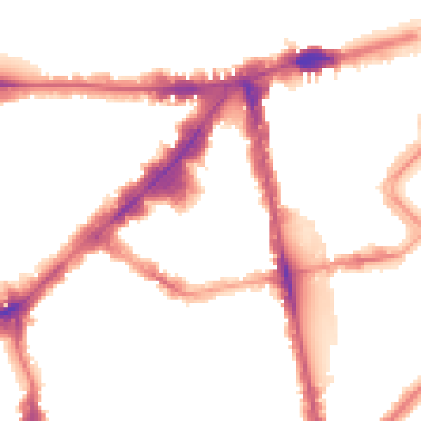 Night-time road noise heatmap for SW3 1BB