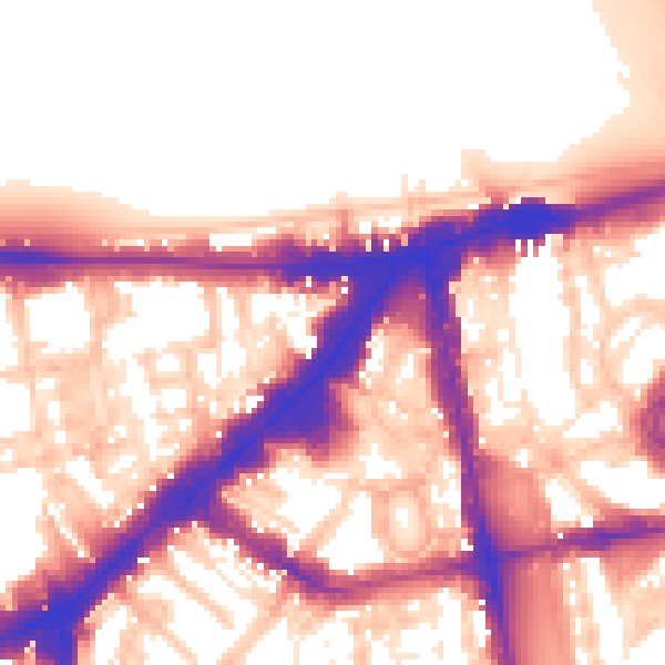 Daytime road noise heatmap for SW3 1BW