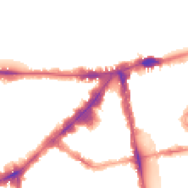 Night-time road noise heatmap for SW3 1BW