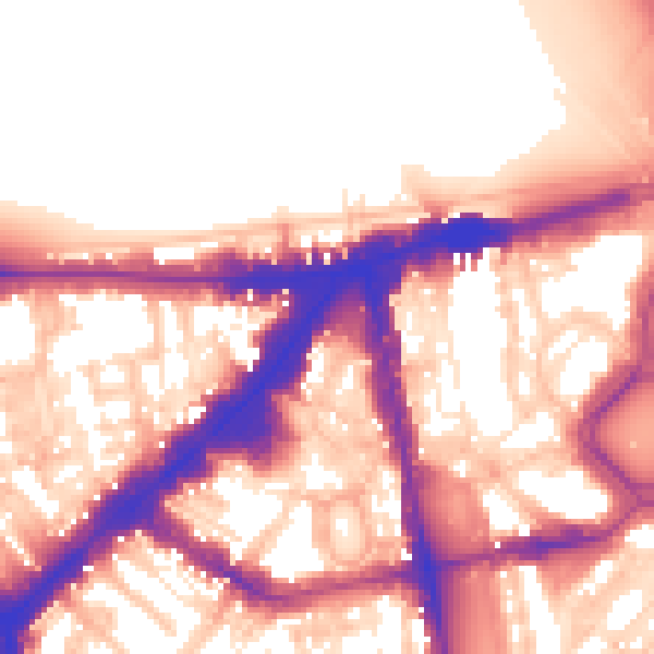Daytime road noise heatmap for SW3 1DE