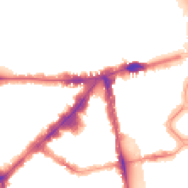Night-time road noise heatmap for SW3 1DE