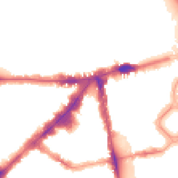 Night-time road noise heatmap for SW3 1ED