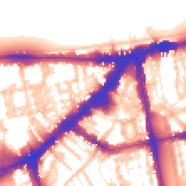 Daytime road noise heatmap for SW3 1ET