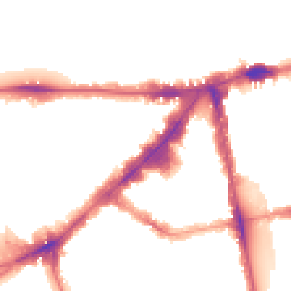 Night-time road noise heatmap for SW3 1ET
