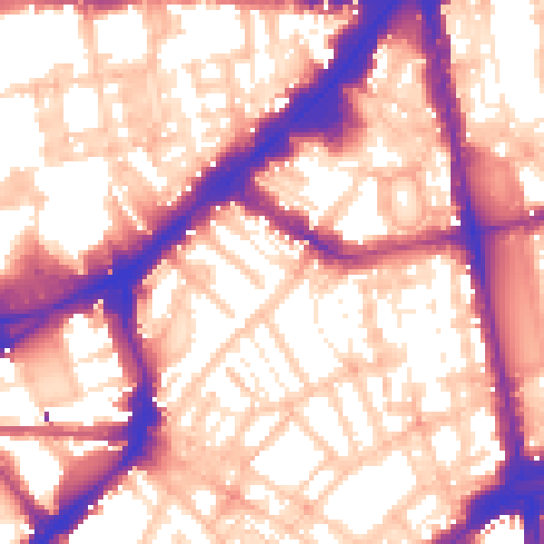 Daytime road noise heatmap for SW3 1LJ