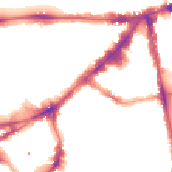 Night-time road noise heatmap for SW3 1LU