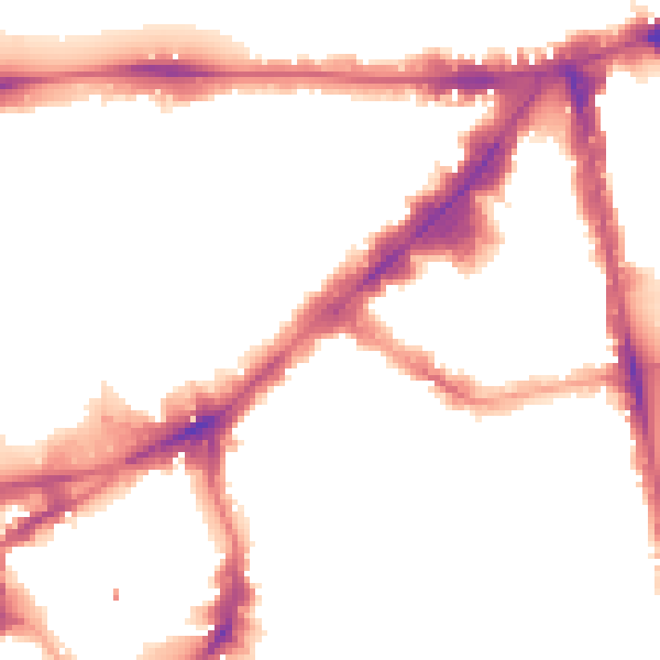 Night-time road noise heatmap for SW3 1NE
