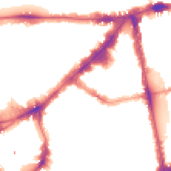Night-time road noise heatmap for SW3 1NQ