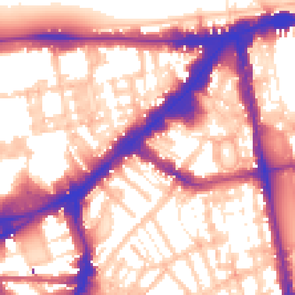 Daytime road noise heatmap for SW3 1PN