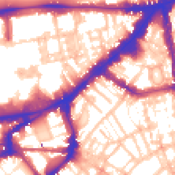 Daytime road noise heatmap for SW3 2EH