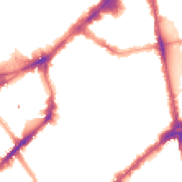 Night-time road noise heatmap for SW3 2LE