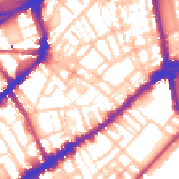 Daytime road noise heatmap for SW3 3HA