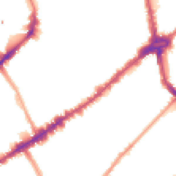 Night-time road noise heatmap for SW3 4XD