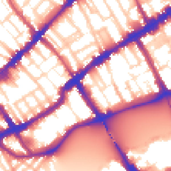 Daytime road noise heatmap for SW3 5AB
