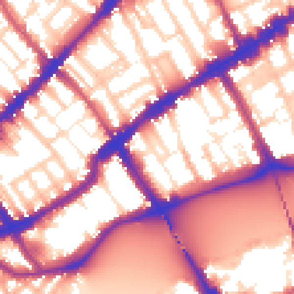 Daytime road noise heatmap for SW3 5AP