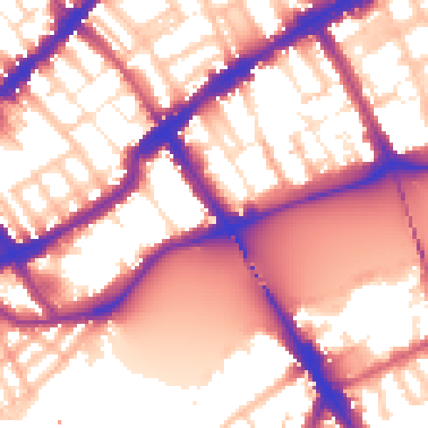 Daytime road noise heatmap for SW3 5AQ
