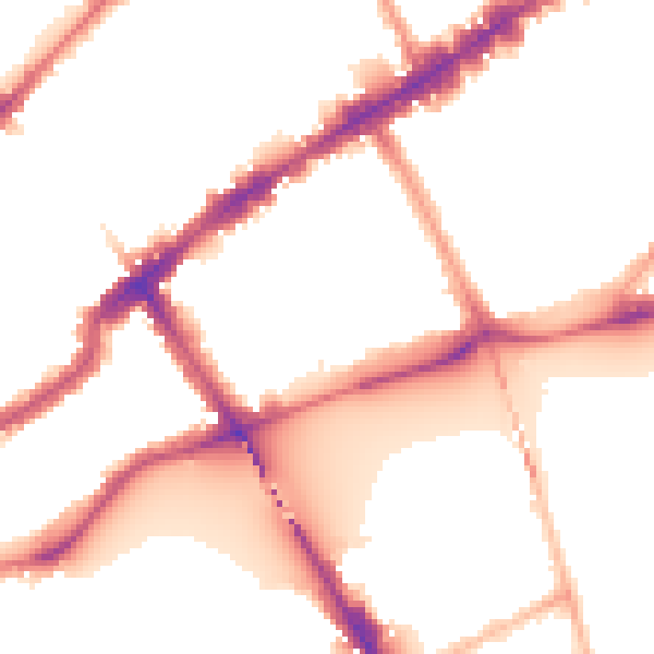 Night-time road noise heatmap for SW3 5DE