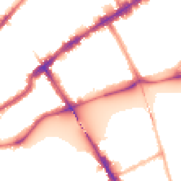 Night-time road noise heatmap for SW3 5DJ