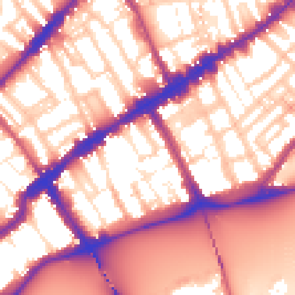 Daytime road noise heatmap for SW3 5LD
