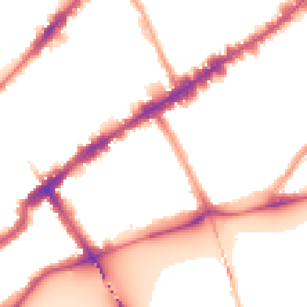 Night-time road noise heatmap for SW3 5LD