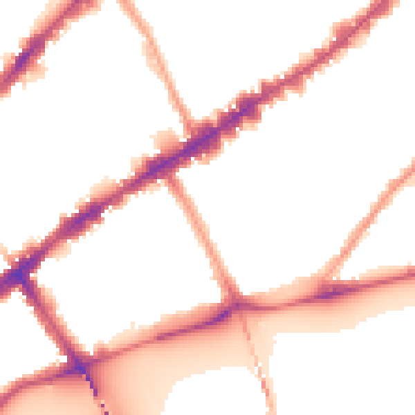 Night-time road noise heatmap for SW3 5NU