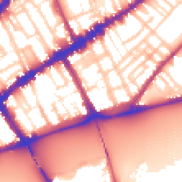 Daytime road noise heatmap for SW3 5NZ