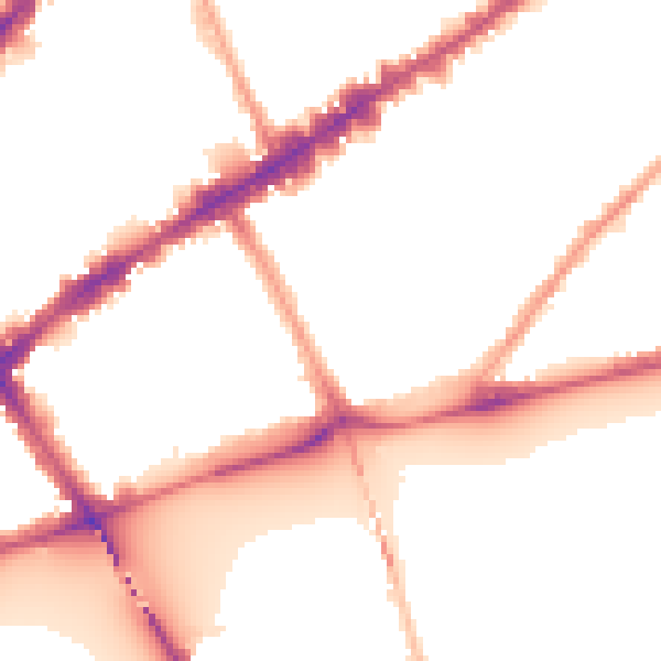 Night-time road noise heatmap for SW3 5NZ