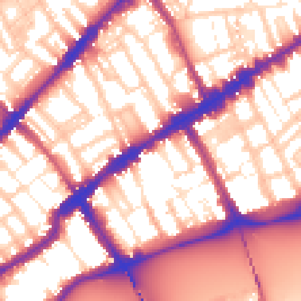 Daytime road noise heatmap for SW3 5PA