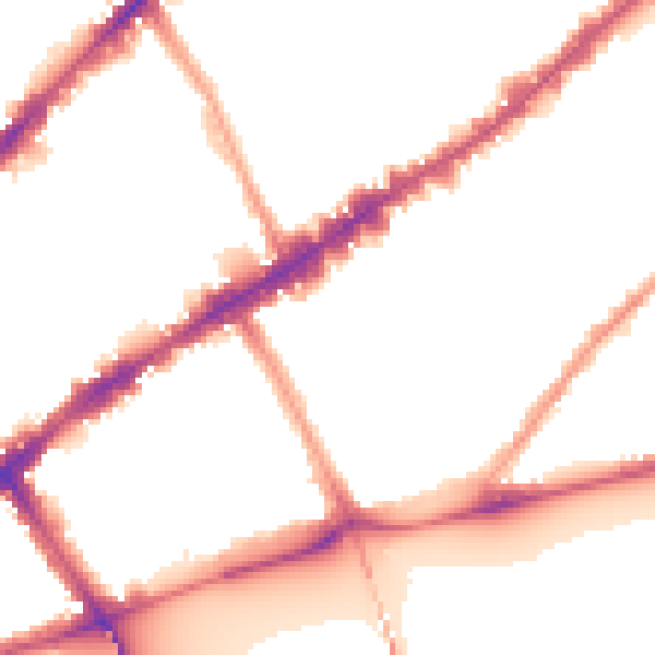 Night-time road noise heatmap for SW3 5PN