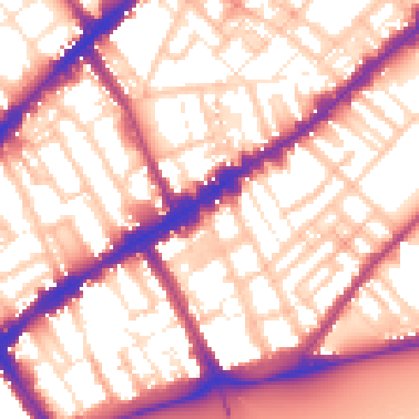 Daytime road noise heatmap for SW3 5RP