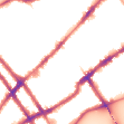 Night-time road noise heatmap for SW3 6BD