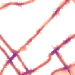 Night-time road noise heatmap for SW3 6BE