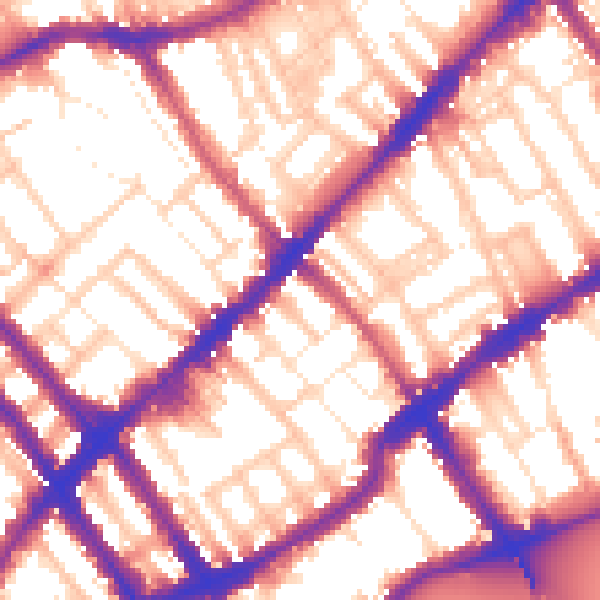 Daytime road noise heatmap for SW3 6BL