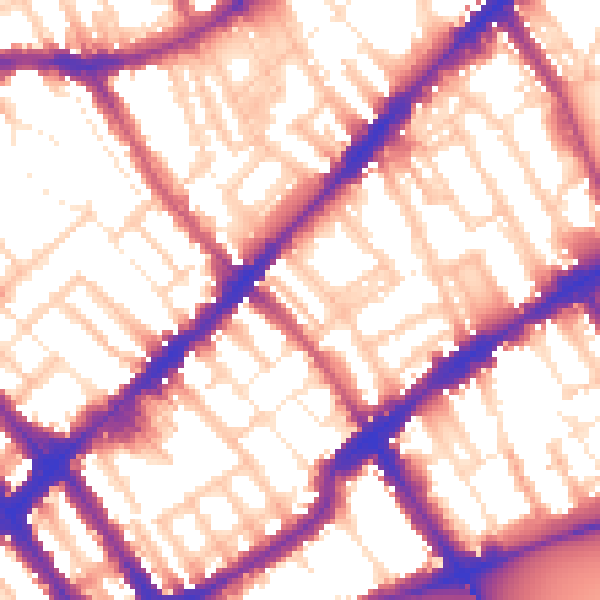Daytime road noise heatmap for SW3 6DD