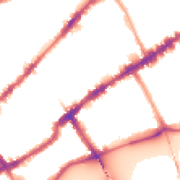 Night-time road noise heatmap for SW3 6DT