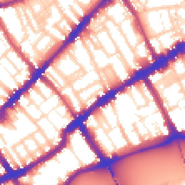 Daytime road noise heatmap for SW3 6DU