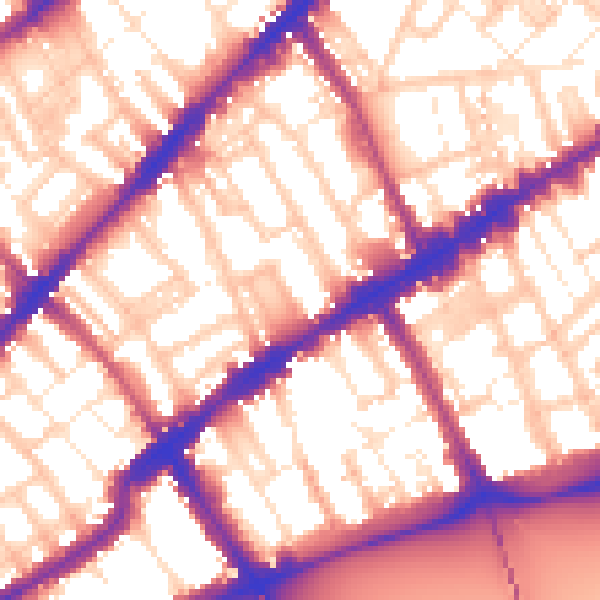 Daytime road noise heatmap for SW3 6EX