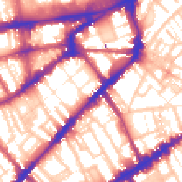 Daytime road noise heatmap for SW3 6HN