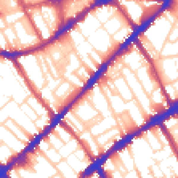 Daytime road noise heatmap for SW3 6HY